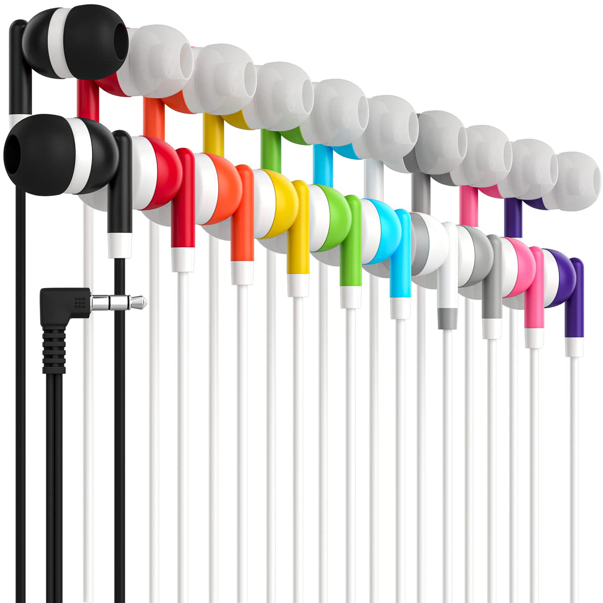 Maeline bulk earbuds in plain packaging, ideal for wholesale resale and quick stocking.