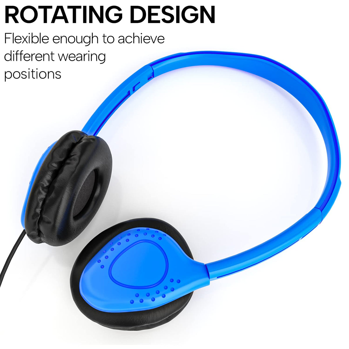 Maeline bulk on-ear headphones green with adjustable band for kids