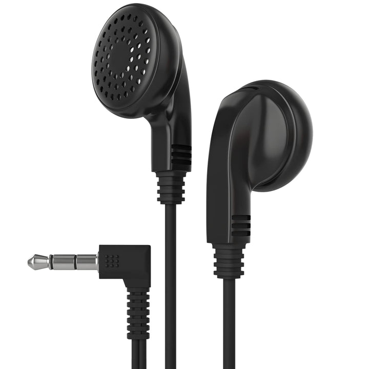 Maeline front packaging showing 100 individually boxed earphones and easy distribution benefit