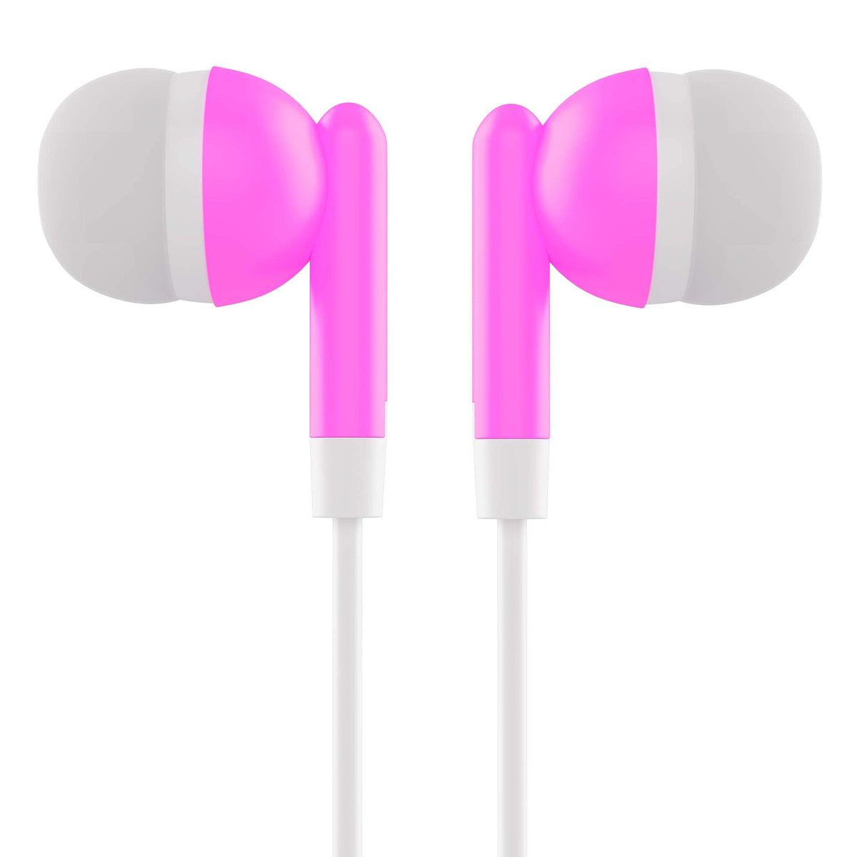 Maeline earbuds with 3.5mm plug and L-shaped connector for common devices