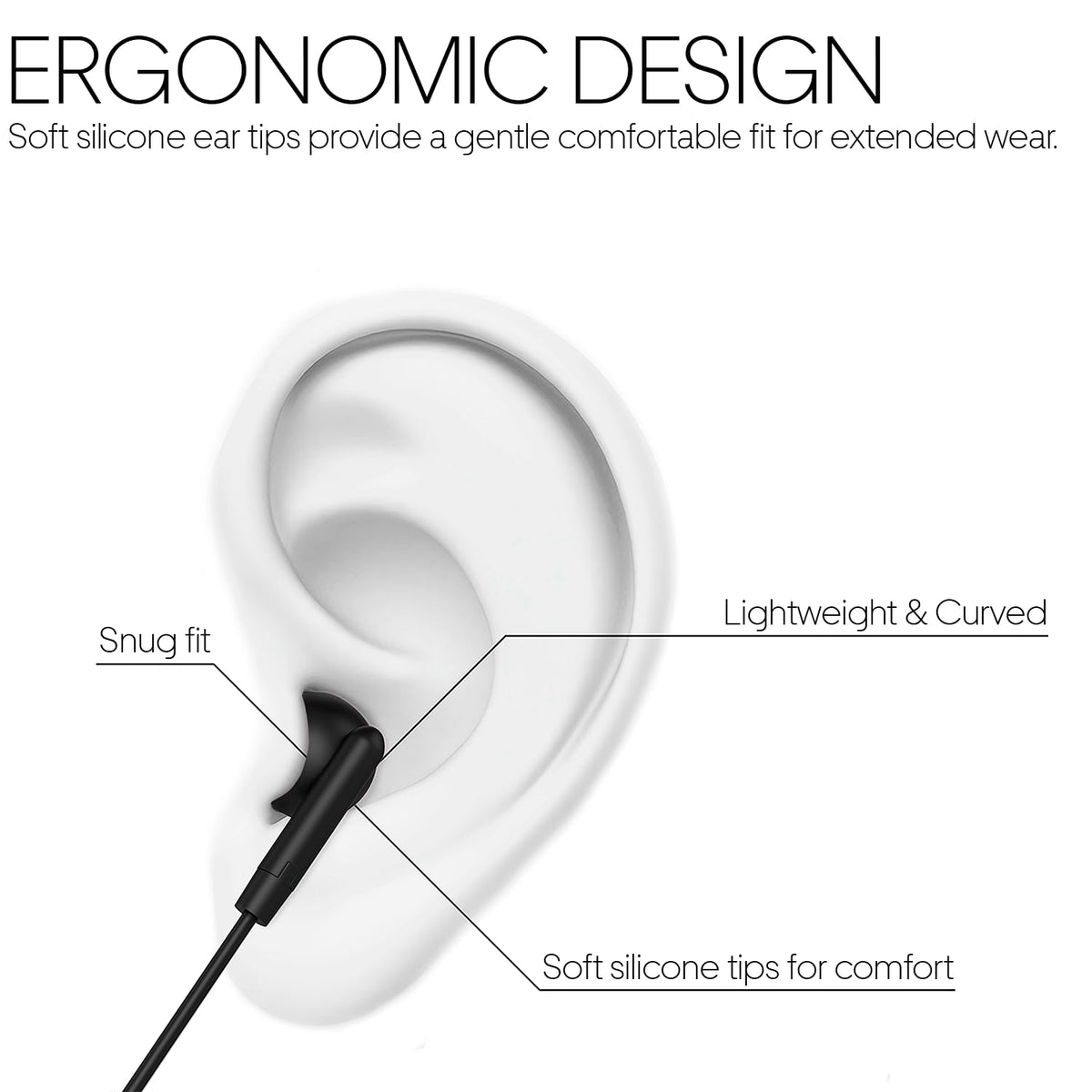 Maeline wired earbuds with 3.5mm plug for universal compatibility.