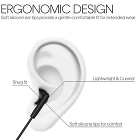 Maeline wired earbuds with 3.5mm plug for universal compatibility.