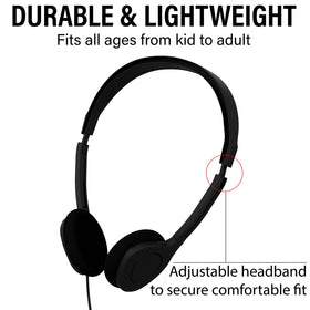 Maeline on-ear headphones with soft cushions for comfortable all-day listening.