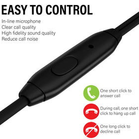 Maeline wired earbuds in-ear design stays securely for long listening sessions
