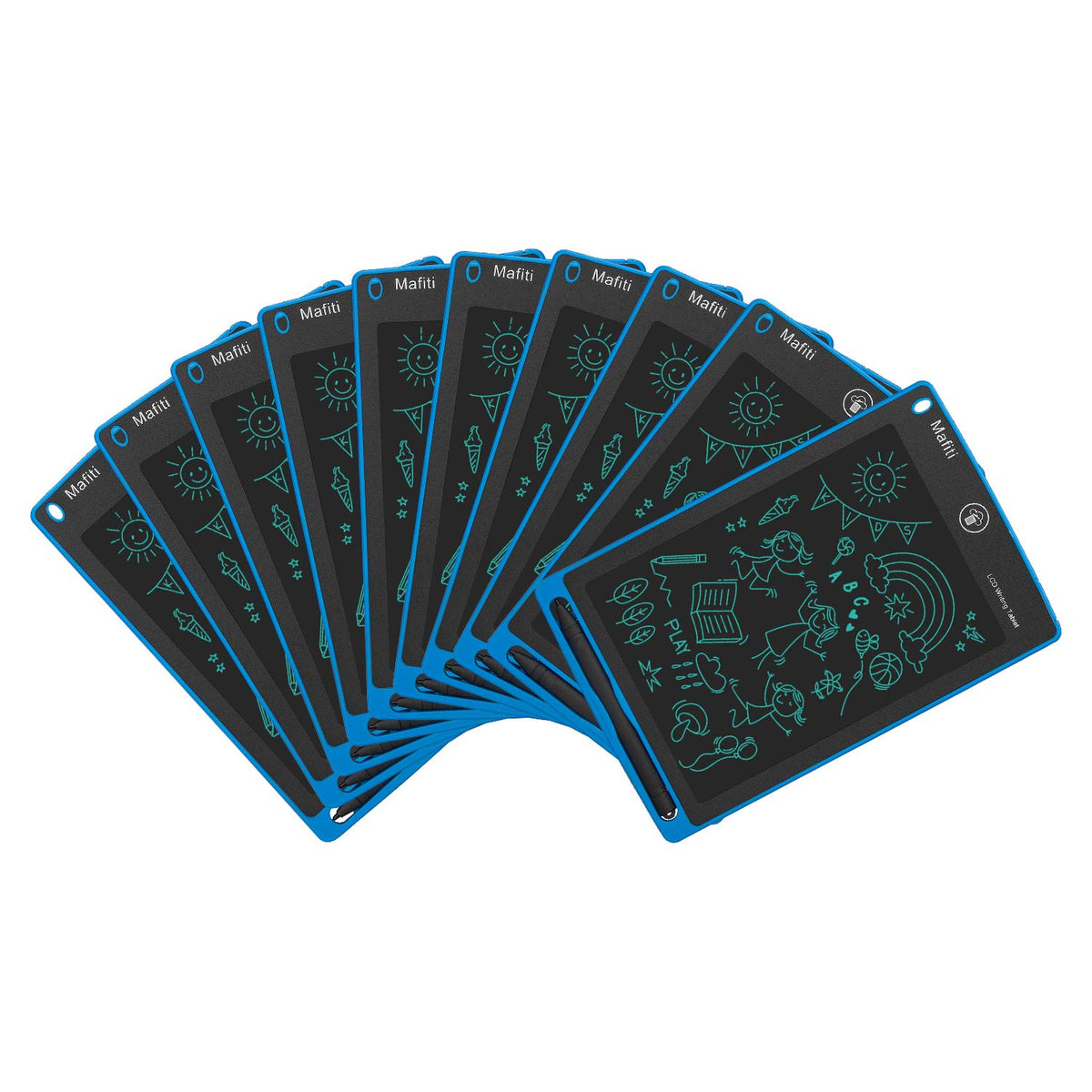 mafiti 10-pack LCD writing tablet 8.5in blue for kids' doodles on the go