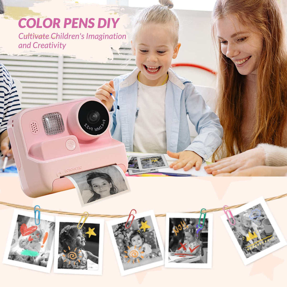 Mafiti Kids Camera no-ink thermal printing saves cartridges