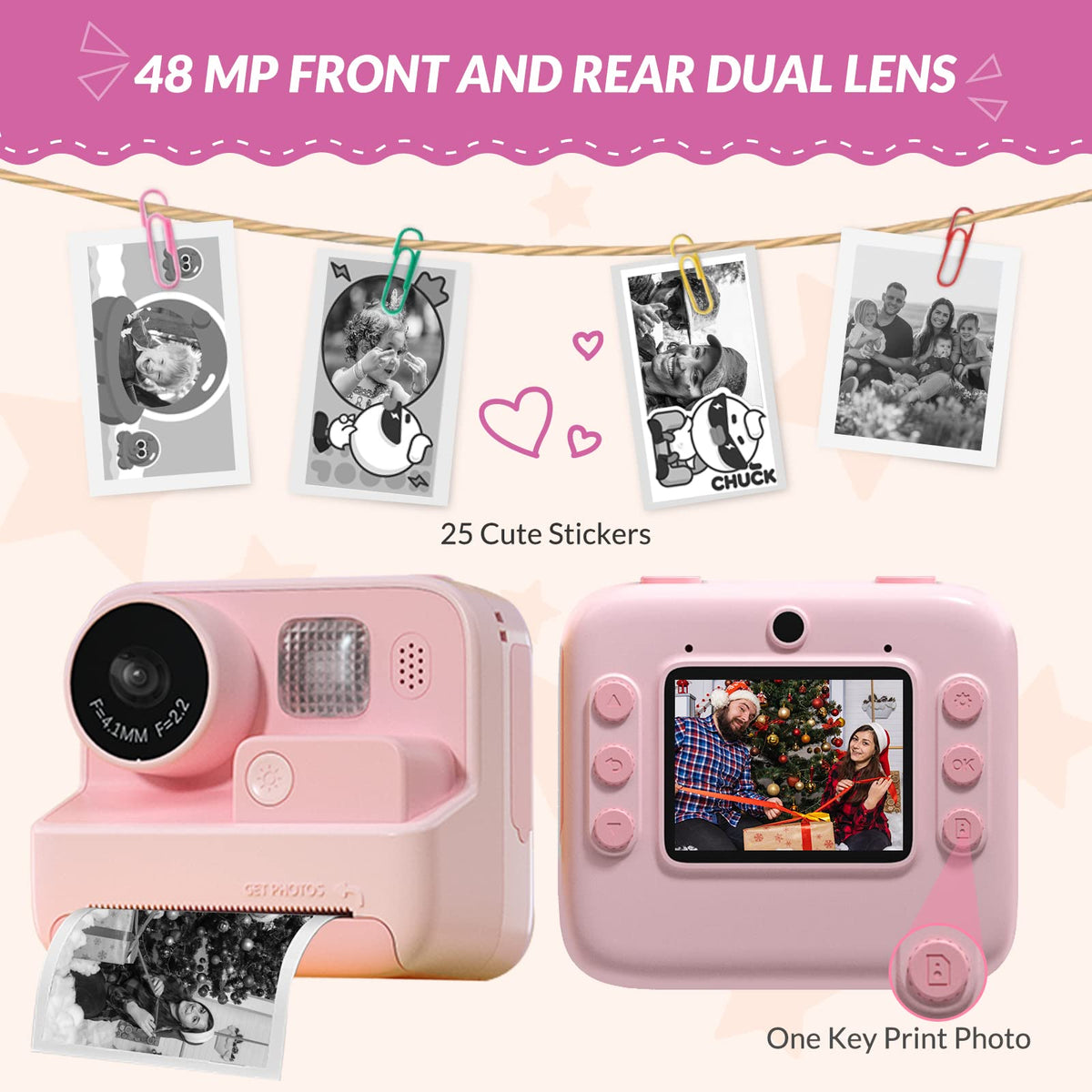 Mafiti Kids Camera selfie-fill light enables clear portraits on the go
