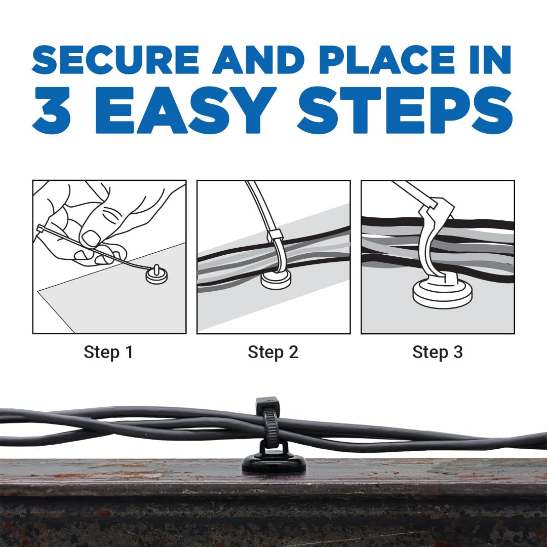 Mag Daddy Magnetic Cable Tie Mount in office setup, improves cable organization.