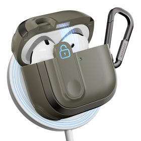 MAGEASY Odyssey AirPods 4 Case with lock provides secure lid closure on the go.