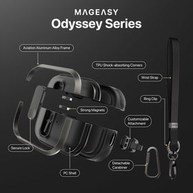 MAGEASY Odyssey attached to backpack demonstrating travel-ready convenience