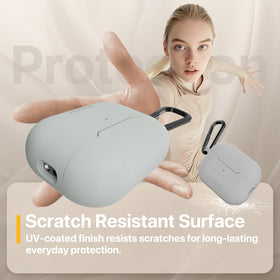 MAGEASY AirPods Pro 2 case magnetic lid close-up in Mirage Grey