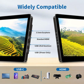Magedok VESA mount enables flexible desktop or wall mounting.