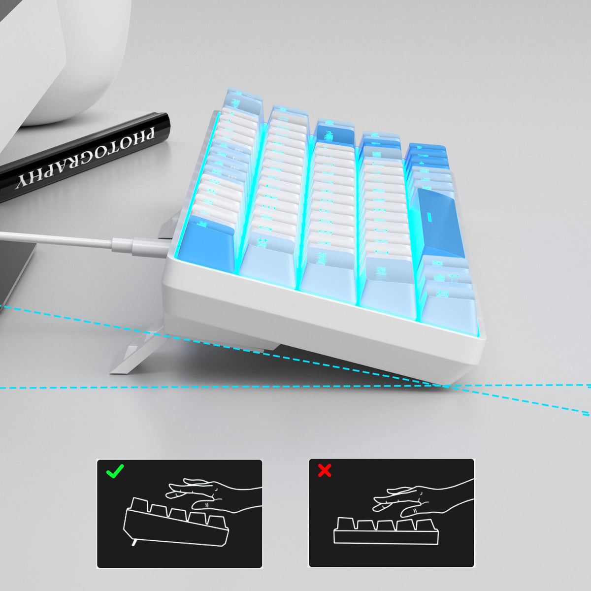 MageGee detachable USB cable connection illustrating easy packing and portability