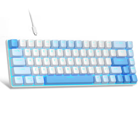 MageGee front view sky blue keyboard showing compact layout and aesthetic benefits