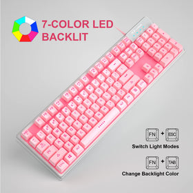 MageGee K1 pink anti-ghosting in action for simultaneous key presses