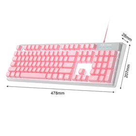 MageGee K1 pink non-slip base keeps keyboard stable during intense gaming
