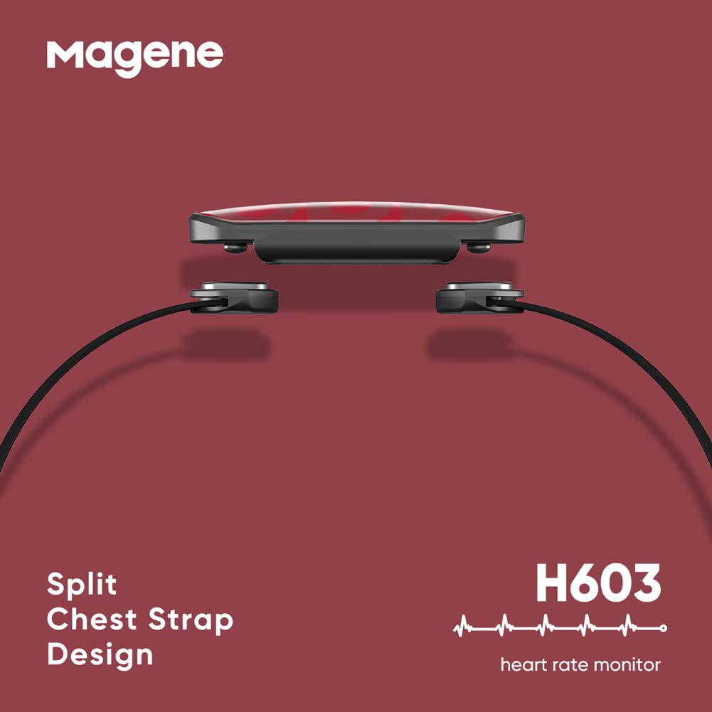 Magene H603 red LED indicator flashing to confirm connection and ready-to-use status