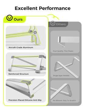 Magic John laptop stand folded portable shows ultra-thin form for on-the-go use.