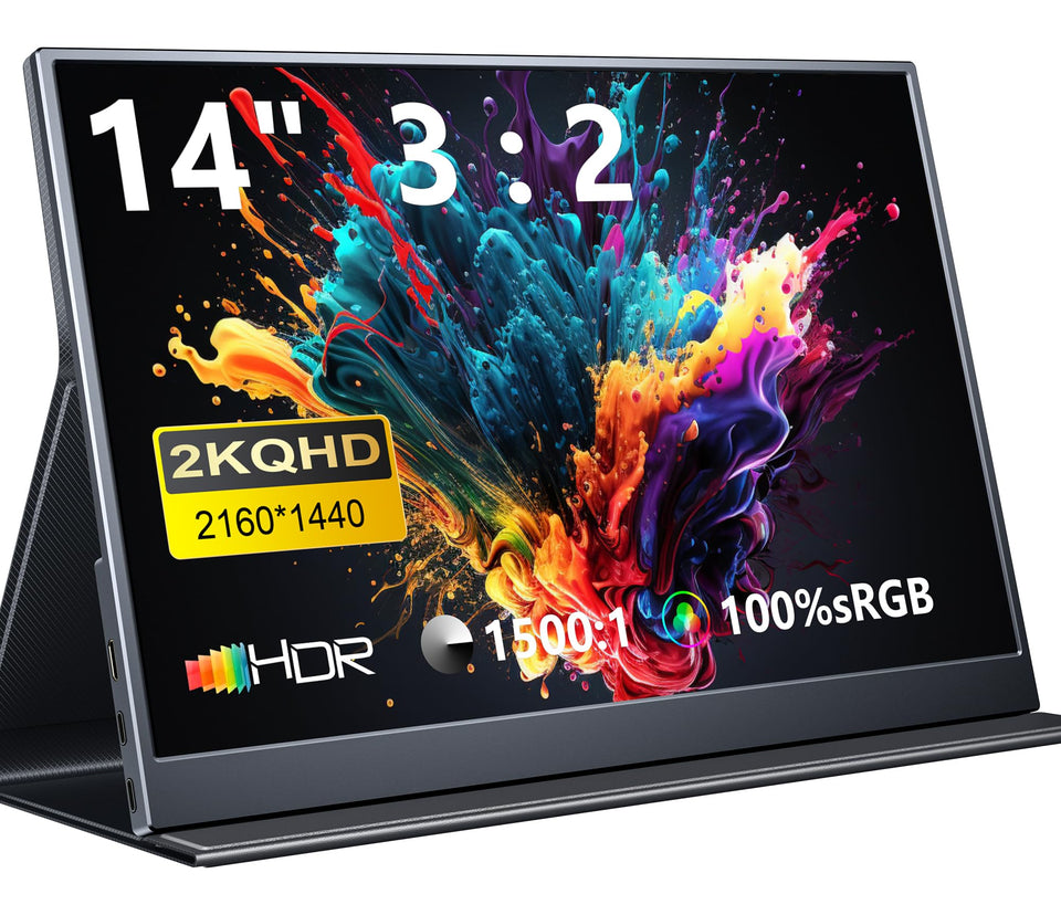 MAGICRAVEN 14-inch portable monitor delivers vibrant 2K display for on-the-go productivity.