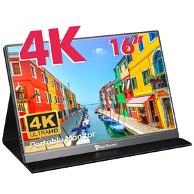 MagicRaven 4K portable monitor shows a crisp 16-inch display for on-the-go work.