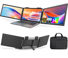 MAGICRAVEN dual laptop screen extender in protective case for travel