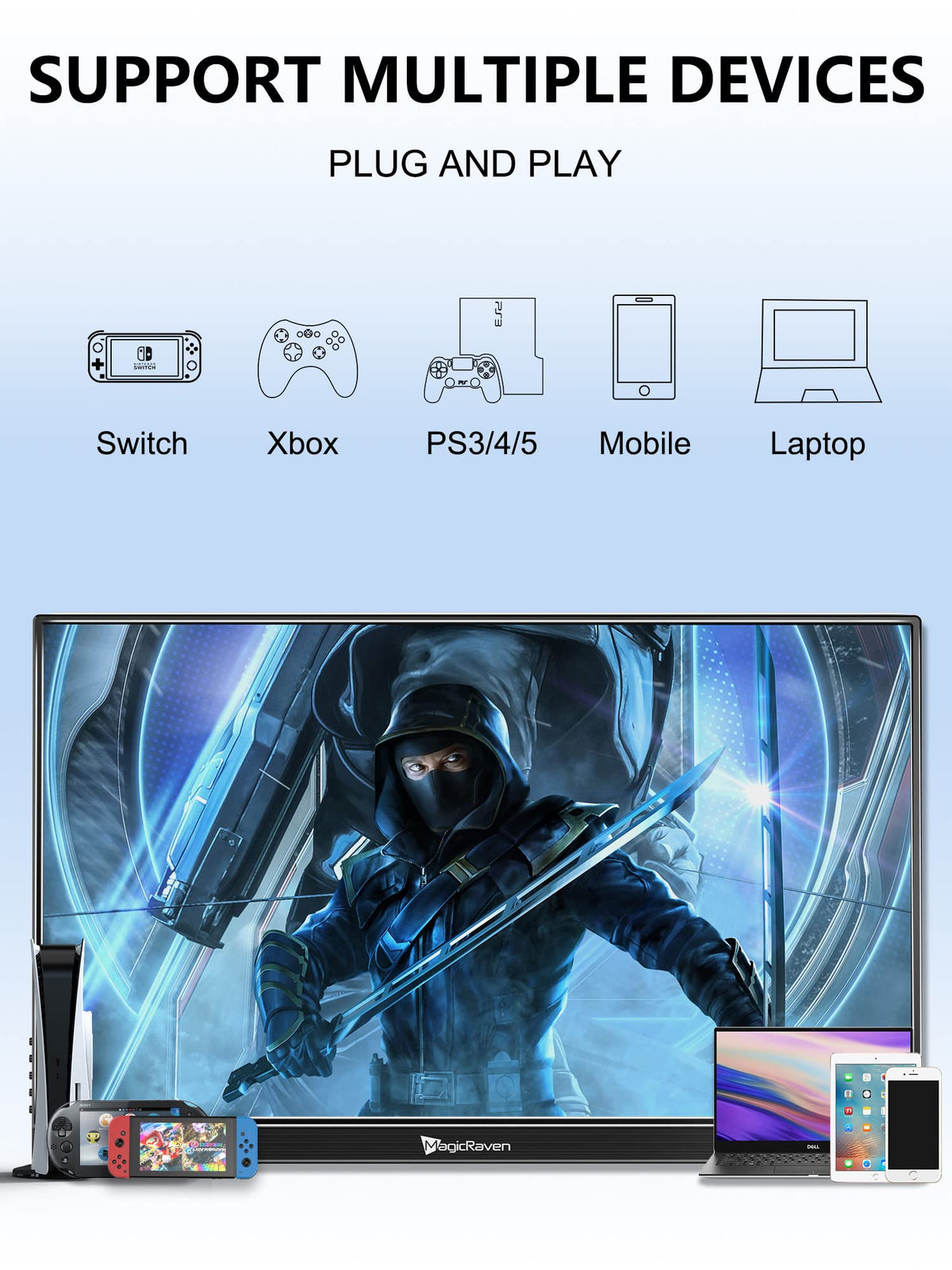 MagicRaven monitor with HDR and low blue light reduces eyestrain during long sessions.