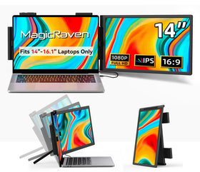 MagicRaven laptop screen extender with IPS display for clearer multitasking on the go.
