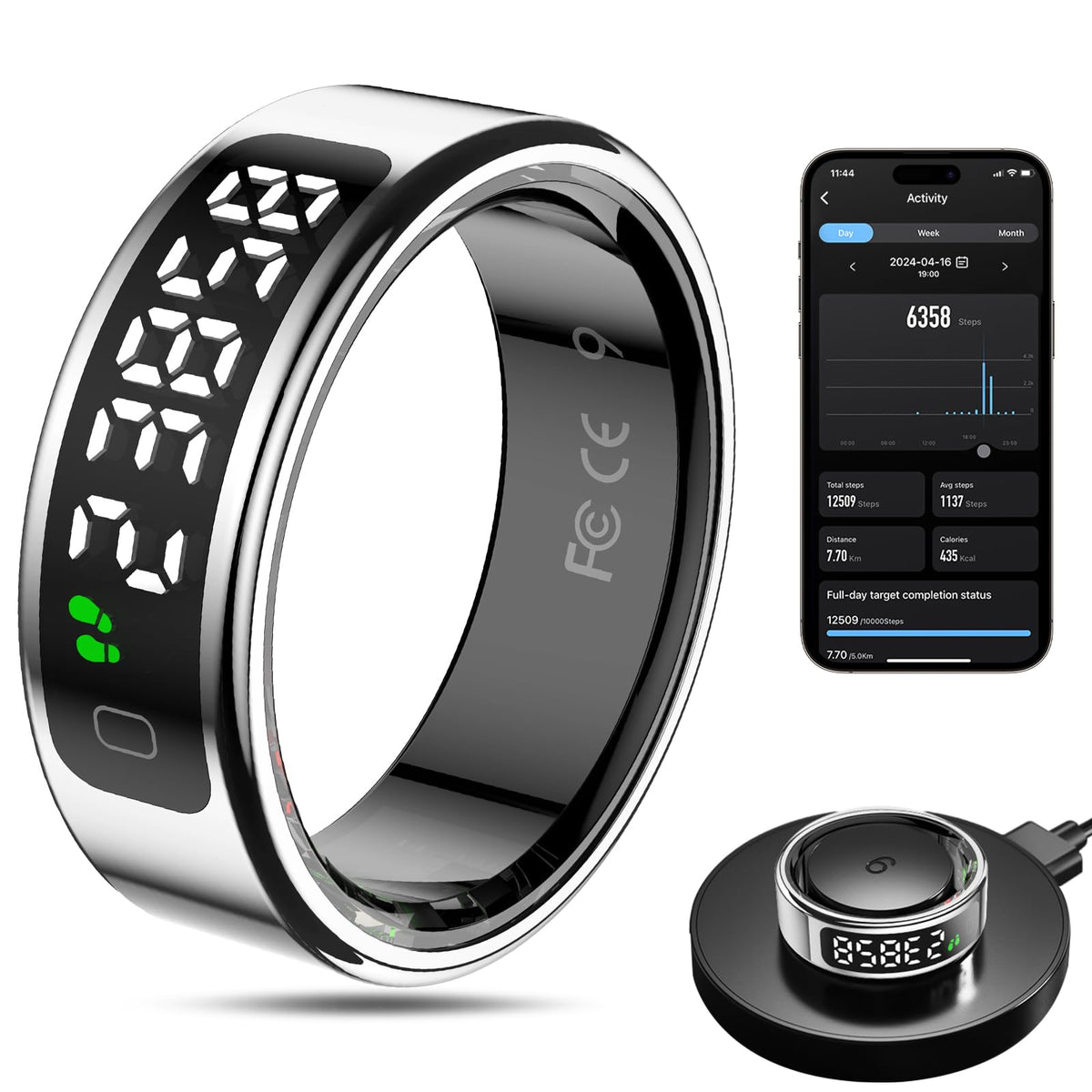 MagLoop front view showing silver ring and packaging, stylish daily wear benefit