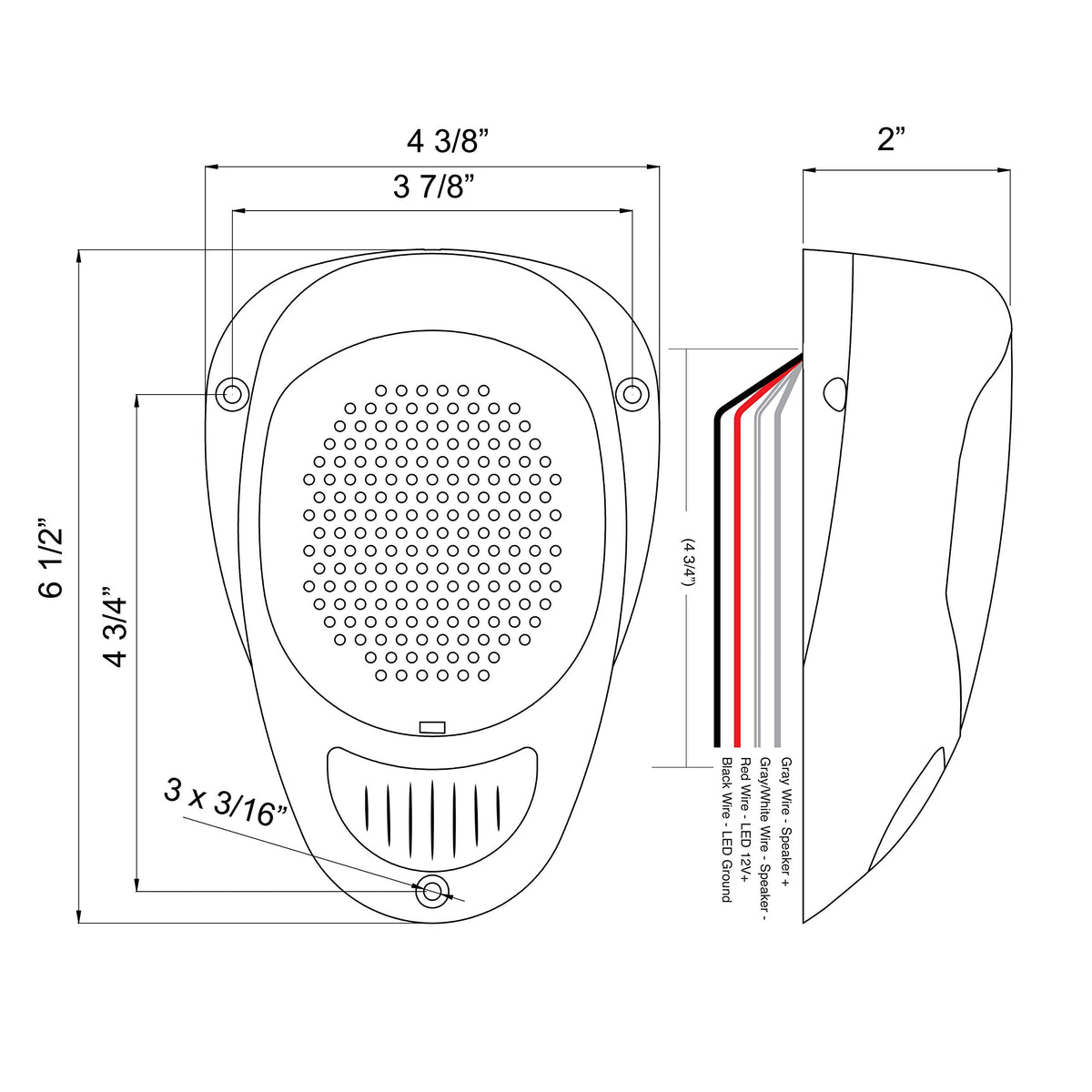 Magnadyne 4-ohm compatible 3-inch speaker for multiple systems.