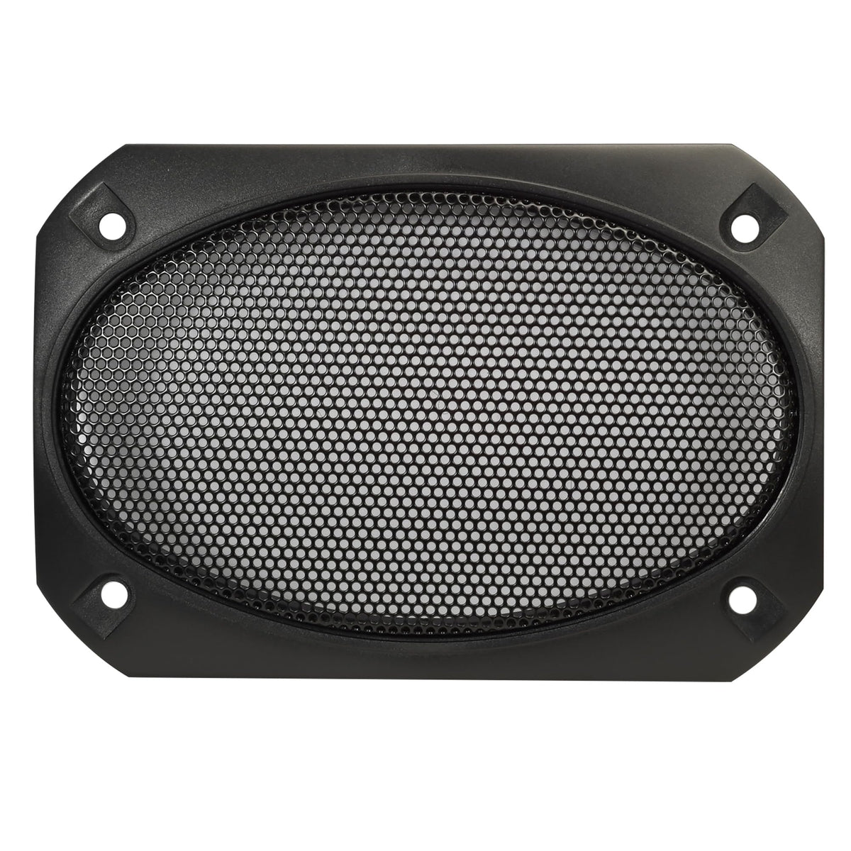 Magnadyne black satin grill protects against impacts without sacrificing clarity for 4x6 speakers.