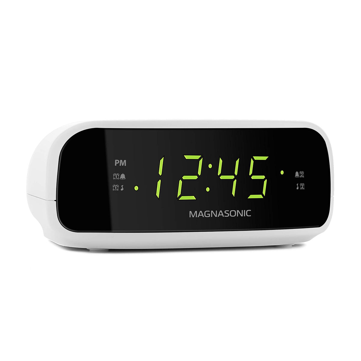 Magnasonic clock radio battery backup preserving time during outages.