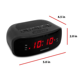 Side controls on Magnasonic clock radio for easy bedside adjustments