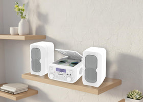 Magnavox shelf system Bluetooth panel showing pairing for wireless streaming.