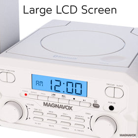 Magnavox system with large LCD display for quick reading.