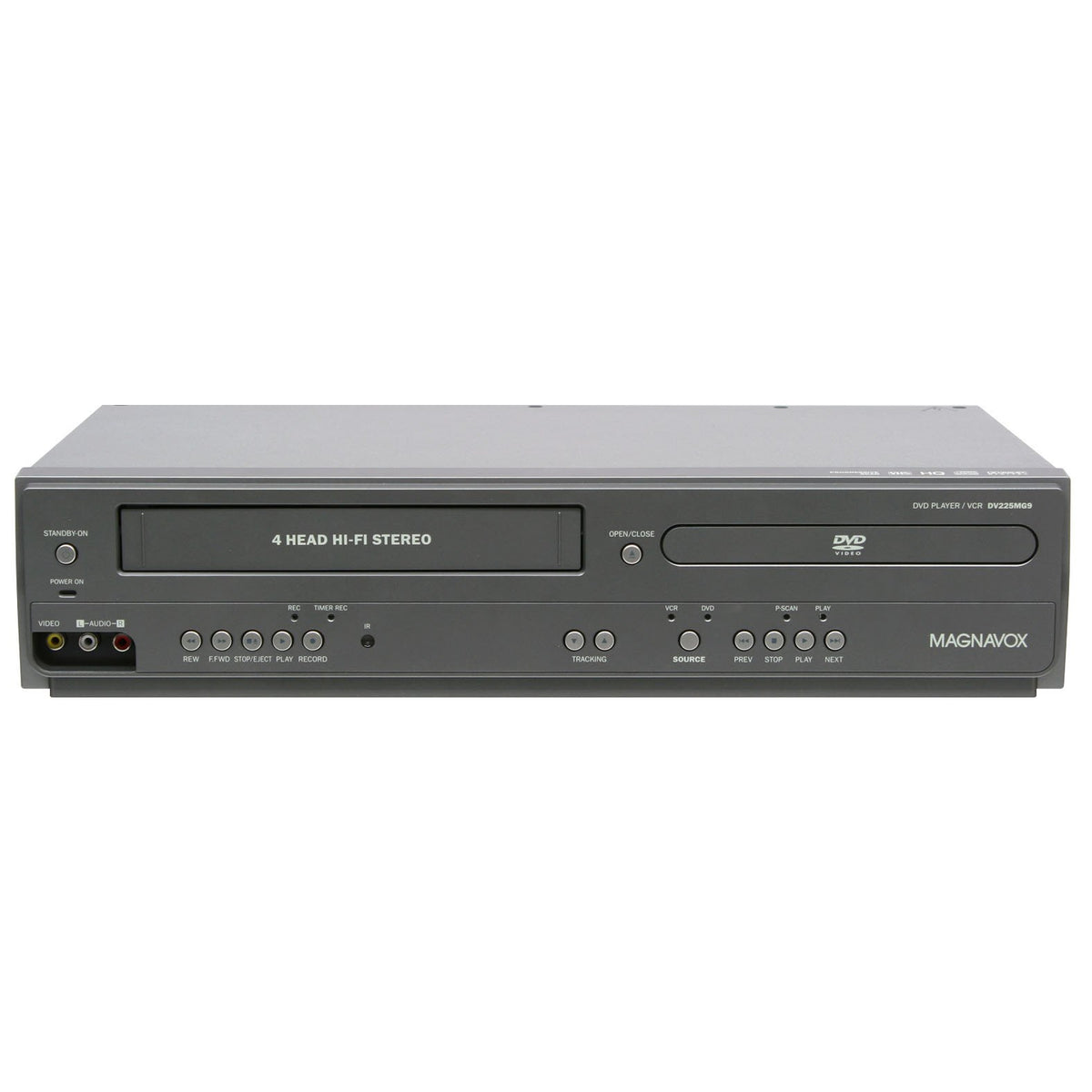 Magnavox DV225MG9 front view DVD player for easy setup and quick movie access.