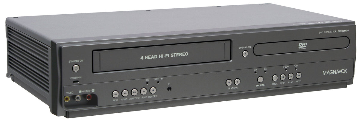 Magnavox DV225MG9 rear ports enabling versatile connections and external tuners.