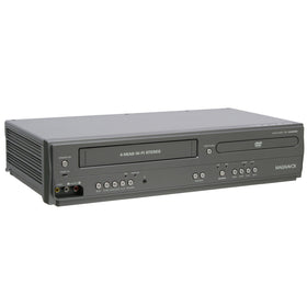 Magnavox DV225MG9 four-head VCR controls visible for reliable recording.