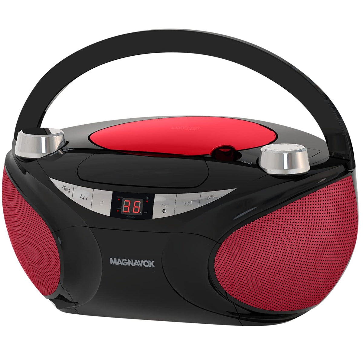 Magnavox MD6949 front view showing speakers and compact design for easy placement