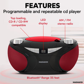 Magnavox MD6949 LED display and controls offering clear track and tuning feedback