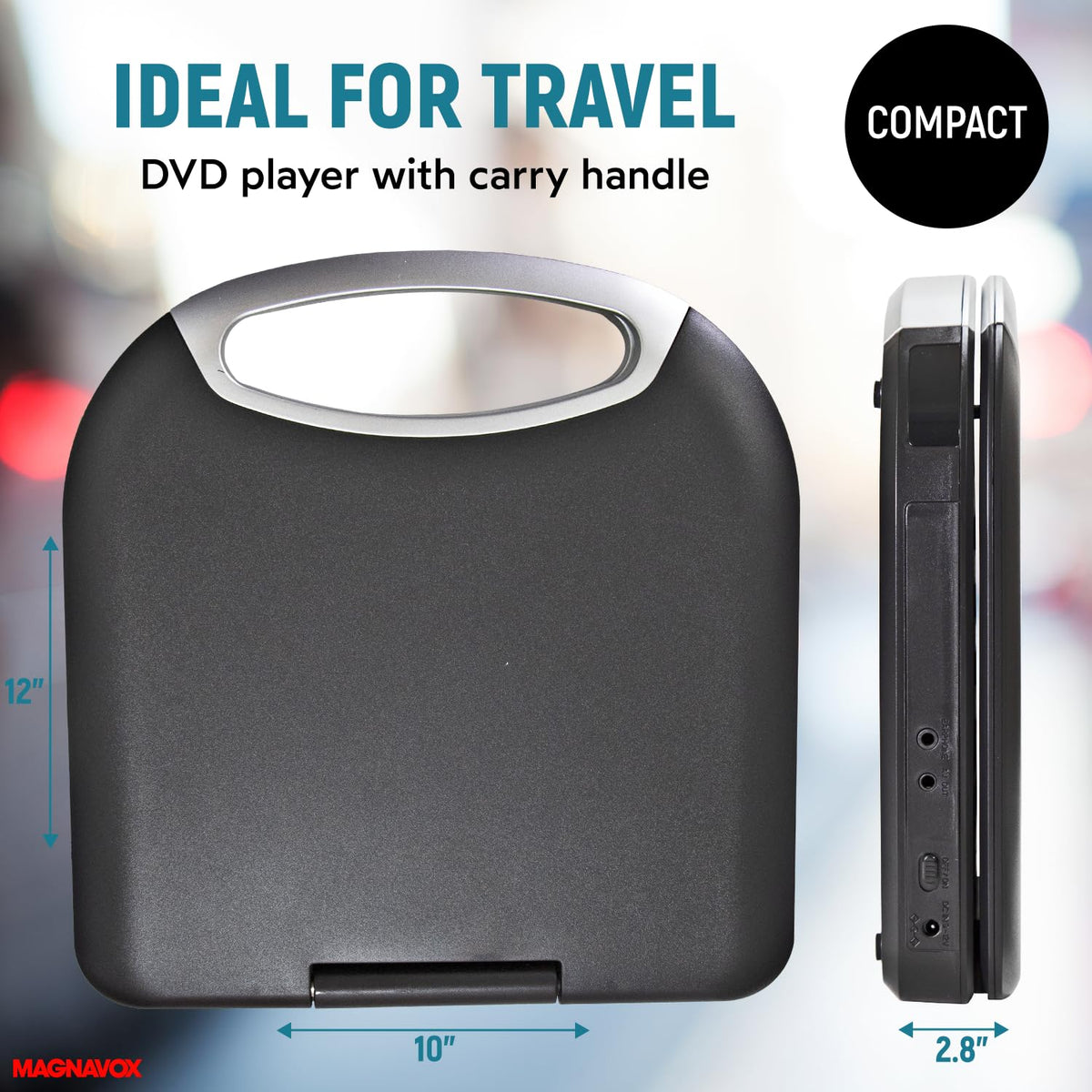 Magnavox MTFT750BK car adapter for on-the-road entertainment.
