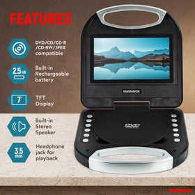 Magnavox MTFT750BK remote control enables easy setup from the couch.