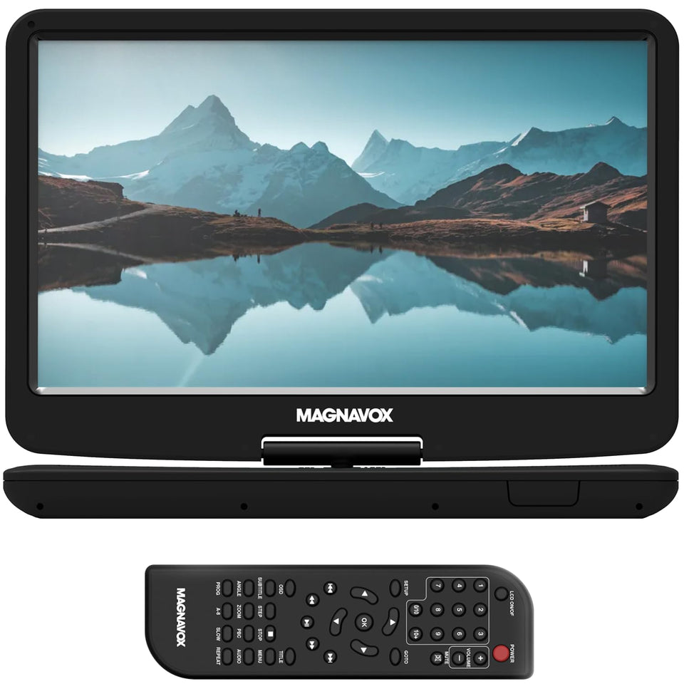 Magnavox MTFT754 swivel screen in use for road trip viewing