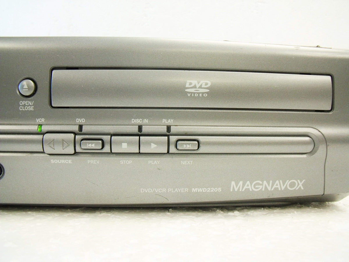 Magnavox MWD2205 VCR tape slot ready for playback