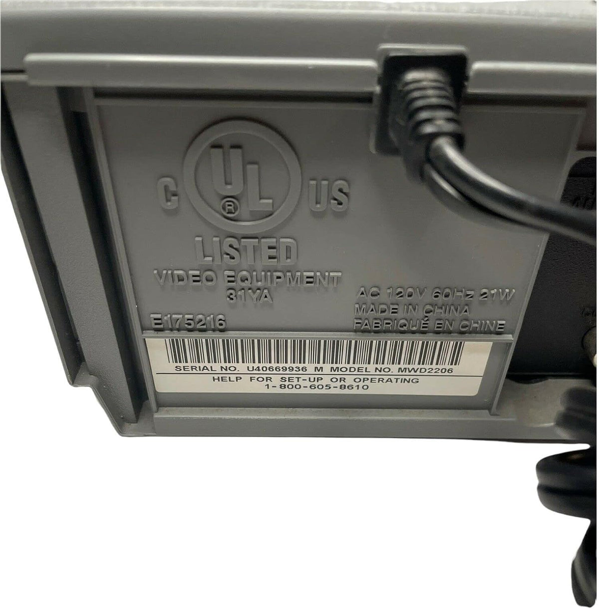 Magnavox MWD2206 front A/V inputs for game consoles and quick hookups.