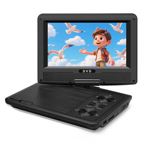 magofly front view of portable DVD player shows compact design and easy controls