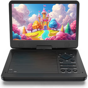 magofly front view of the portable DVD player showing compact design and easy controls