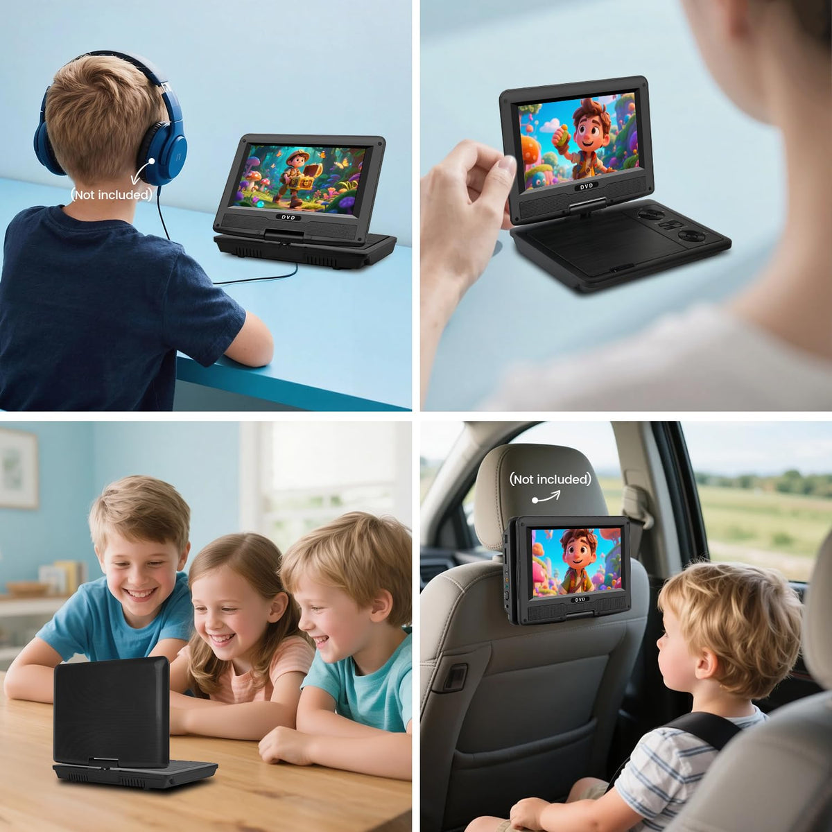 magofly children watching in backseat demonstrating entertainment and calm rides