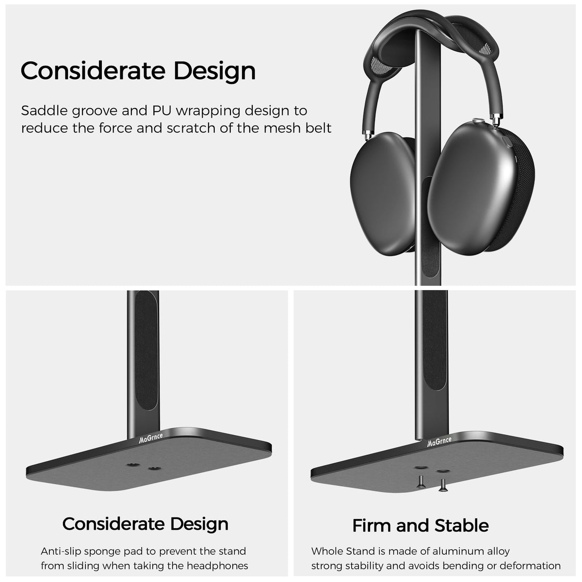 MaGrnce protective leather pad shields the headband from scratches