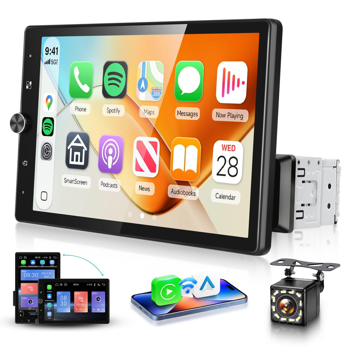 MAHVEC 10-4 inch screen with vivid colors for navigation and media on the road