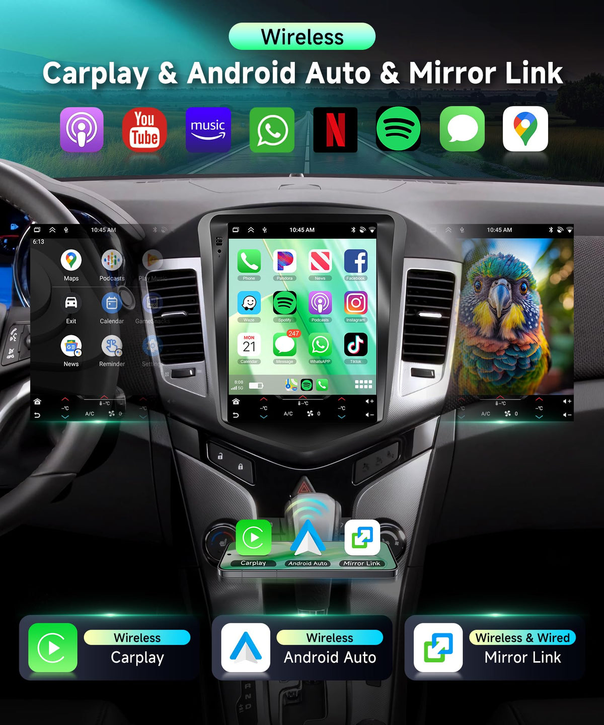 MAHVEC wireless CarPlay enables hands-free calls and real-time navigation in Cruze